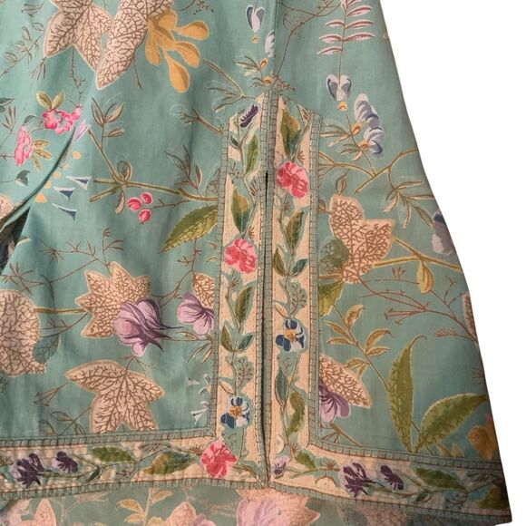 Orvis Women's Green Pink Floral Garden Cotton Button Down Tunic Top Size M - Picture 10 of 13